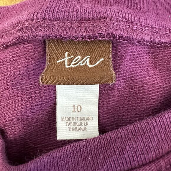 Tea Collection Ditsy Willow Dotty Drawstring Dress Floral Purple Size 10 - Picture 3 of 8